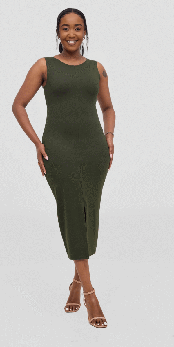 Front Slit Sheath Dress
