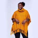 Turtleneck Poncho - Mustard
